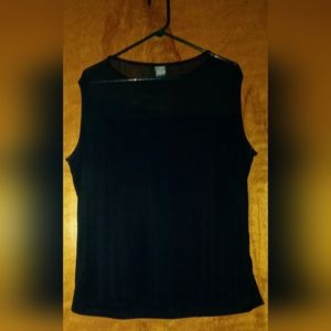Women's RAG Sleeveless Black Top With Sequins Size 1X